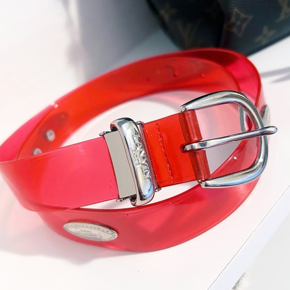 Auth. Lanvin Rare Vintage Neon Jelly Logo Belt - Picture 4 of 13